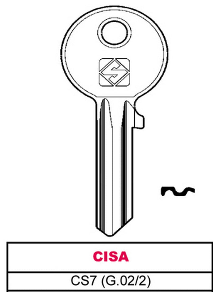 100pz chiave asc cs7 (g.vac 2) cisa cod:ferx.vit4896