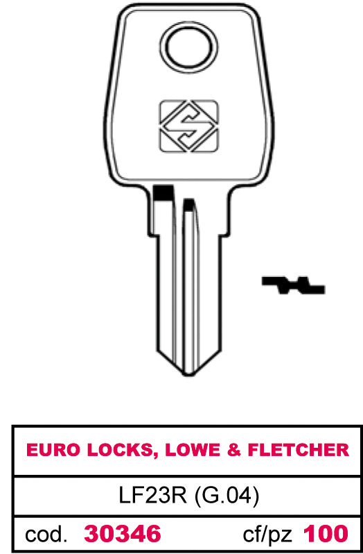 Silca chiave asc lf23r (g.vae 0) euro locks, lowe & fletcher (20 pezzi) - Silca