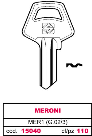 Silca chiave asc mer1 (g.vac 3) meroni (100 pezzi) - Silca