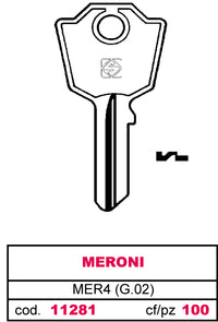 Silca chiave asc mer4 (g.vac 0) meroni (20 pezzi) - Silca