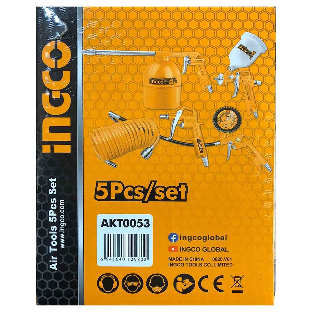 Set kit accessori compressore 5 pz - Ingco AKT0053