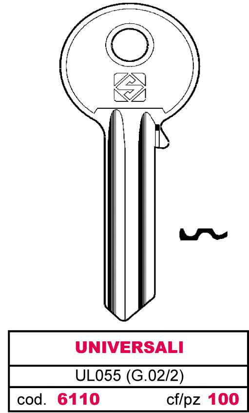 Silca chiave asc ul055 (g.vac 2) universale (100 pezzi) - Silca