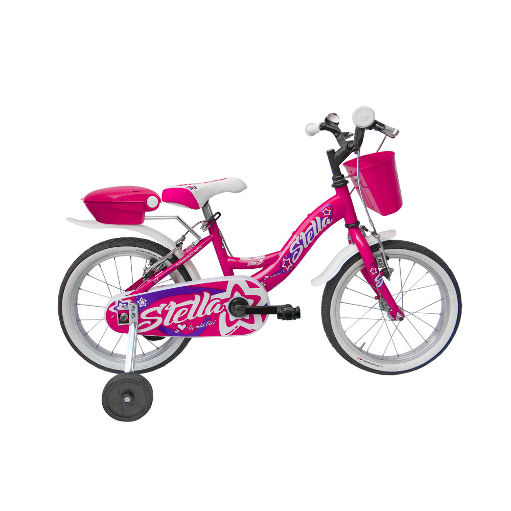 Bicicletta per Bambina 16” 2 Freni Bimba Stella Ciclamino