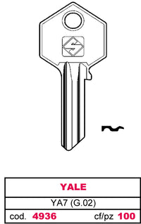 Silca chiave asc ya7 (g.vac 0) yale (20 pezzi) - Silca