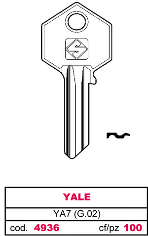 Silca chiave asc ya7 (g.vac 0) yale (20 pezzi) - Silca