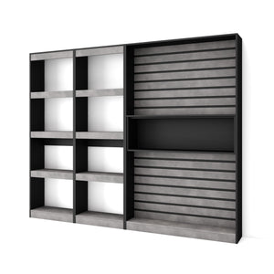 Libreria scaffale, 230x186x25cm, Soggiorno - Ufficio, Cemento RF 2365