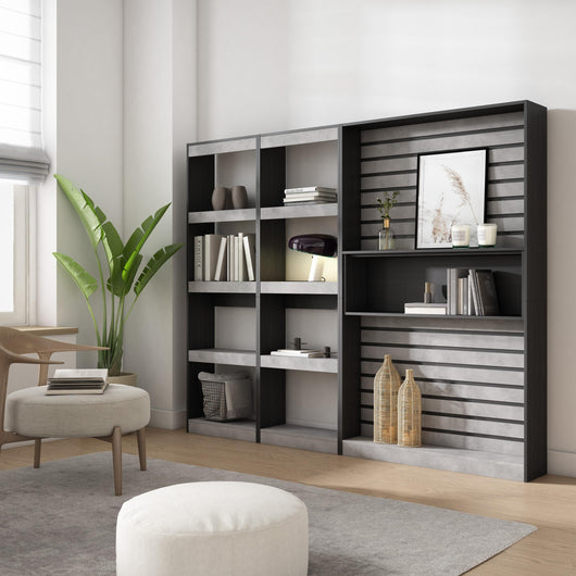 Libreria scaffale, 230x186x25cm, Soggiorno - Ufficio, Cemento RF 2365