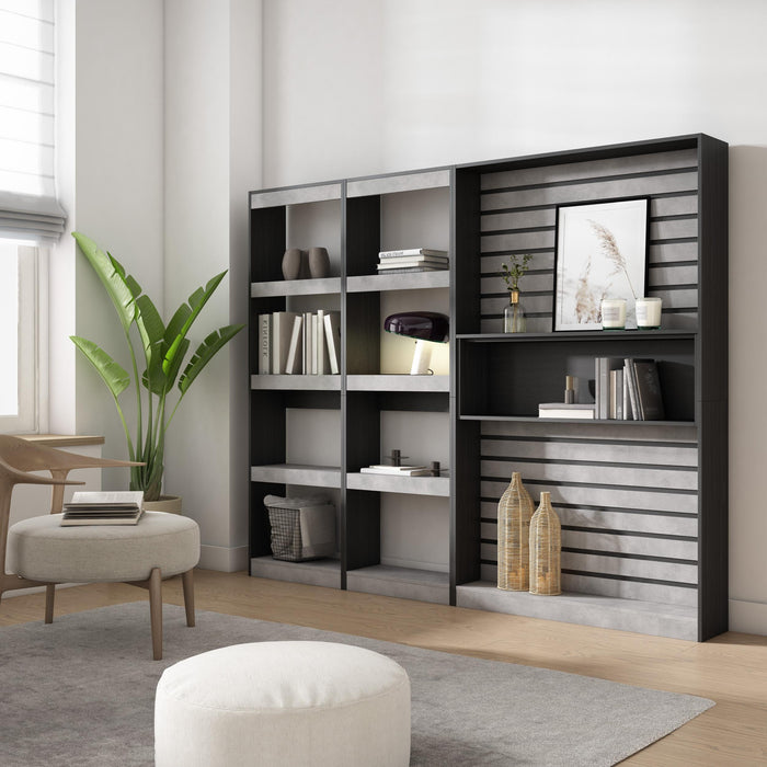 Libreria scaffale, 230x186x25cm, Soggiorno - Ufficio, Cemento RF 2365