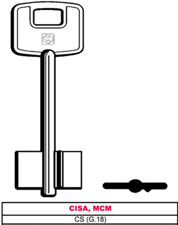 25pz chiave a doppia mappa cs (g.vas 5) cisa, mcm vit6067