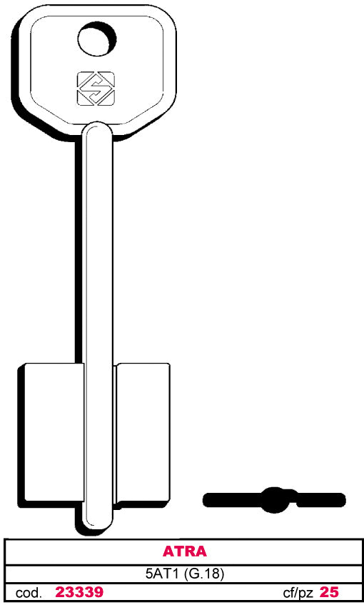 Silca chiave a doppia mappa 5at1 (g.vas 5) atra (5 pezzi) - Silca