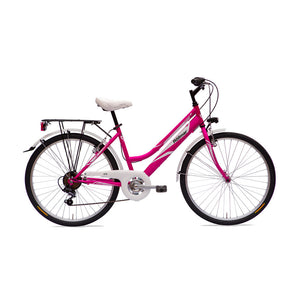 Bicicletta City Ragazza 24” 6 Velocità Grace Bianco o Ciclamino