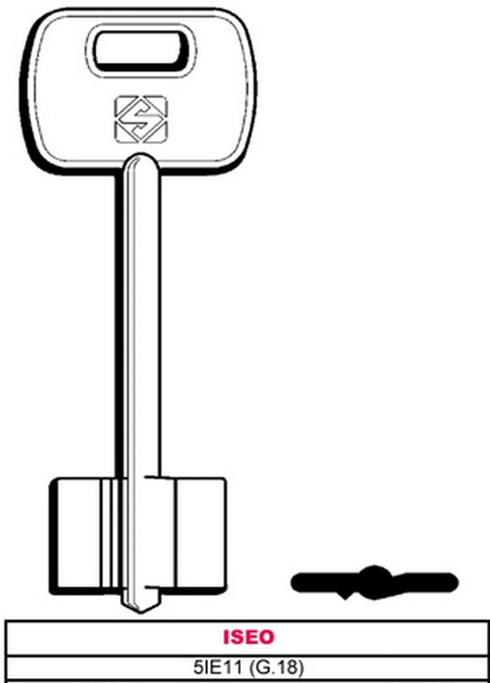 5pz chiave a doppia mappa 5ie11 (g.vas 0) iseo vit26626