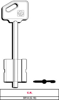 5pz chiave a doppia mappa 5r14 (g.vas 5) c.r. vit12034