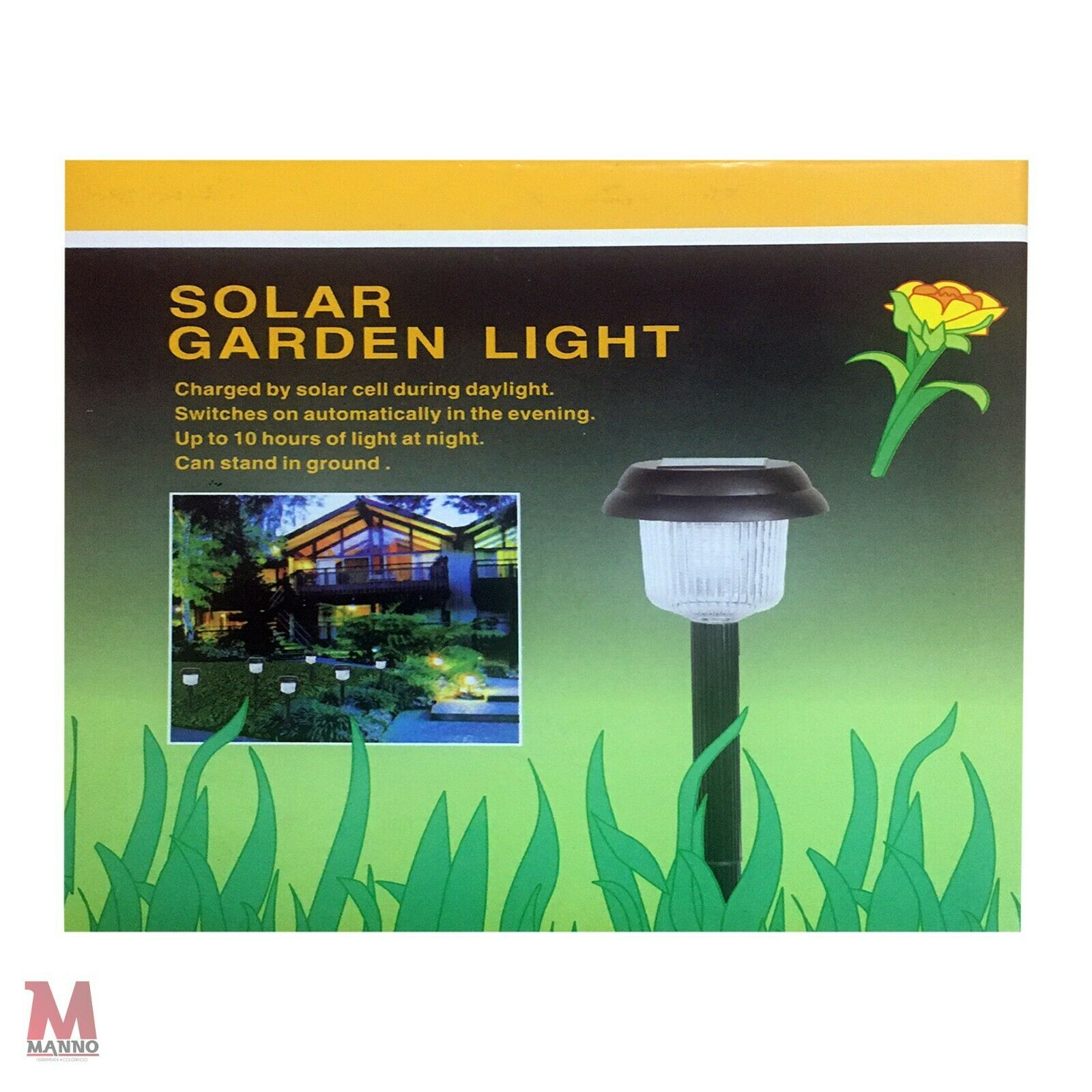 LAMPADA SOLARE DA GIARDINO paletto segna passo Resistente alla pioggia GD 9911