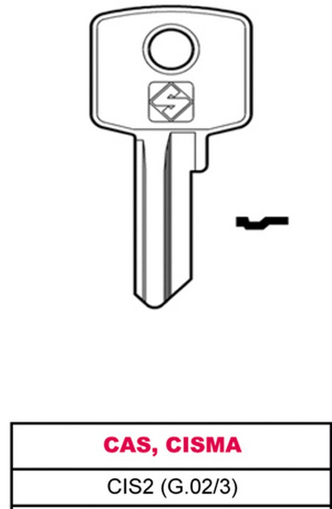 20pz chiave ottone cis2 (g.vac 3) cas, cisma cod:ferx.vit30369