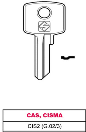 20pz chiave ottone cis2 (g.vac 3) cas, cisma cod:ferx.vit30369