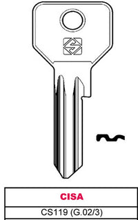 10pz chiave ottone cs119 (g.vac 3) cisa vit28570