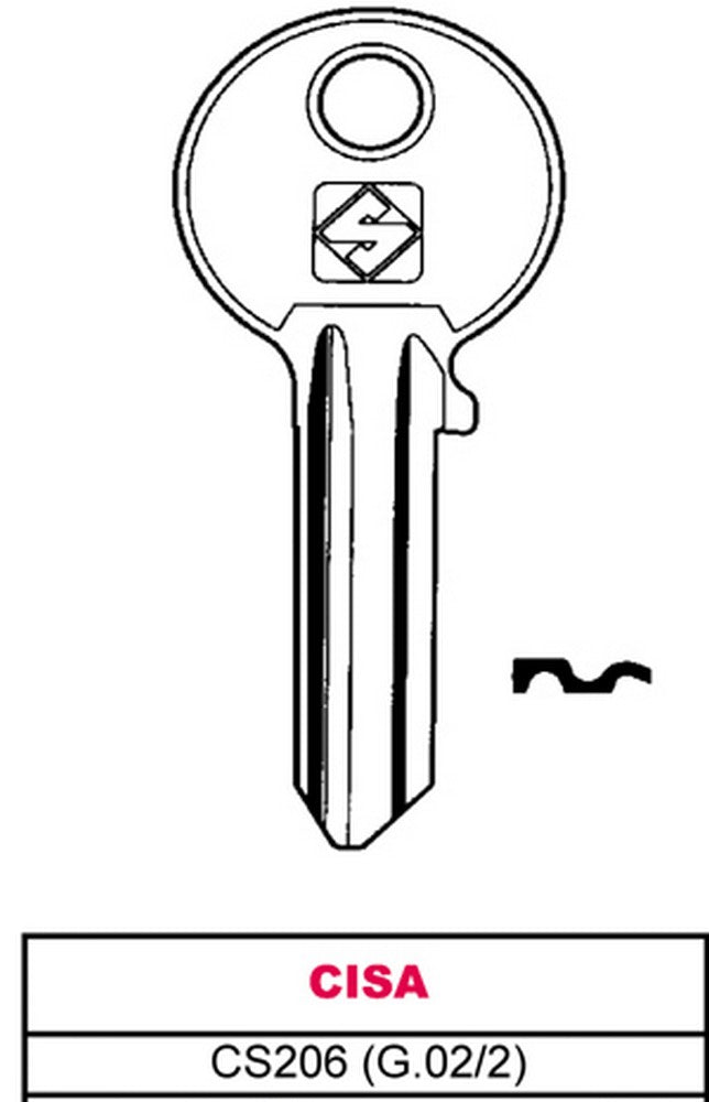 100pz chiave ottone cs206 (g.vac 2) cisa cod:ferx.vit11656