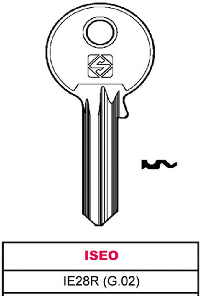 20pz chiave ottone ie28r (g.vac 0) iseo vit28572