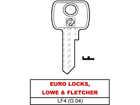 20pz chiave ottone lf4 (g.vae 0) euro locks, lowe & fletcher vit28579