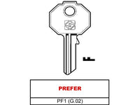 20pz chiave ottone pf1 (g.vac 0) prefer cod:ferx.vit40236