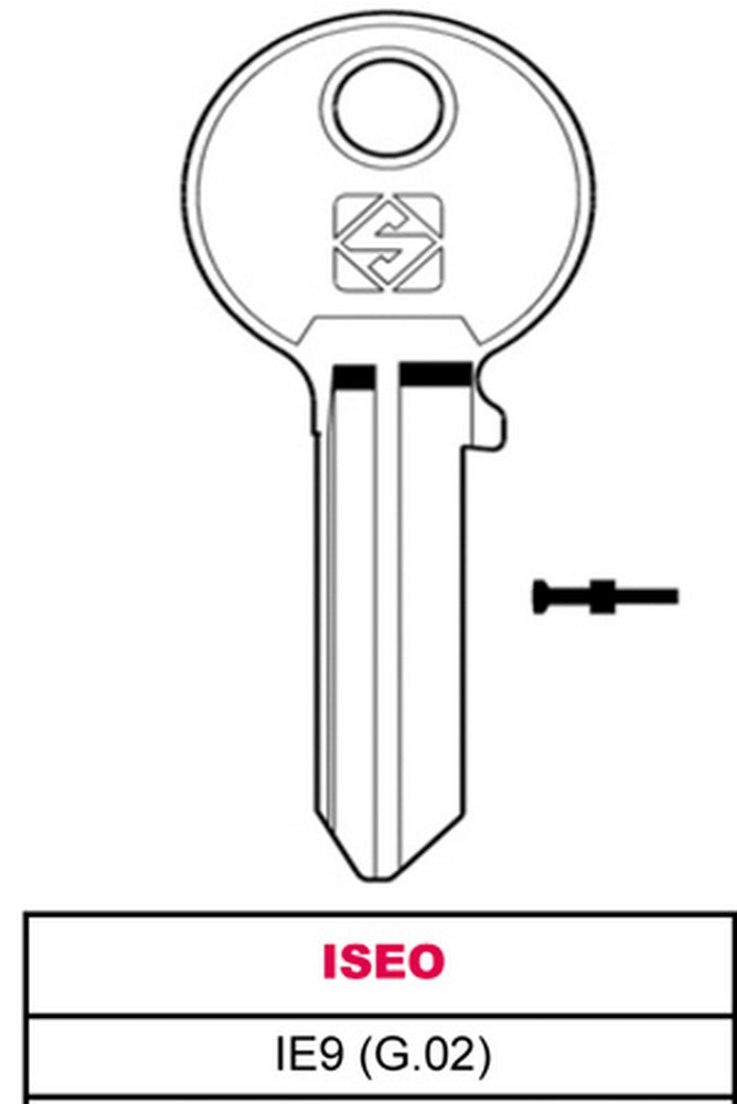 20pz chiave ottone ie9 (g.vac 0) iseo cod:ferx.vit15579