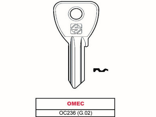 20pz chiave ottone oc236 (g.vac 0) omec vit17212