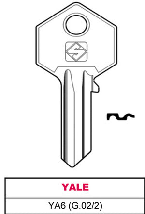 10pz chiave ottone ya6 (g.vac 2) yale vit11688