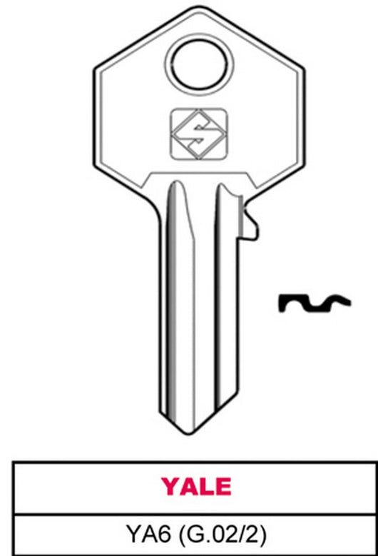 10pz chiave ottone ya6 (g.vac 2) yale cod:ferx.vit11688