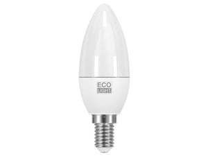 Ecolight lampada a led candela e14 luce fredda 6 w (10 pezzi) - Ecolight