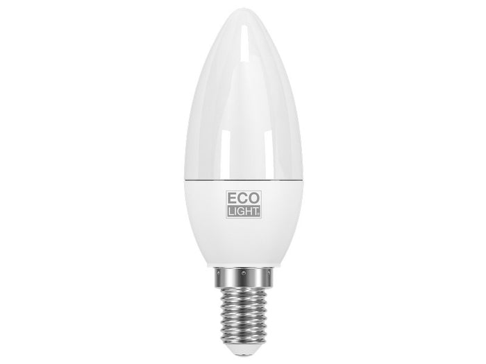 Ecolight lampada a led candela e14 luce fredda 6 w (10 pezzi) - Ecolight