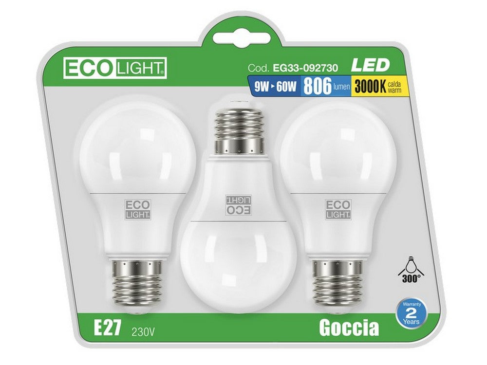 cf lampada a led goccia e27 blister 3 pz. luce fredda 15 w cod:ferx.vit44168