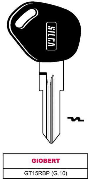 5pz chiave per auto asc gt15rbp (g.vak 0) giobert vit26204