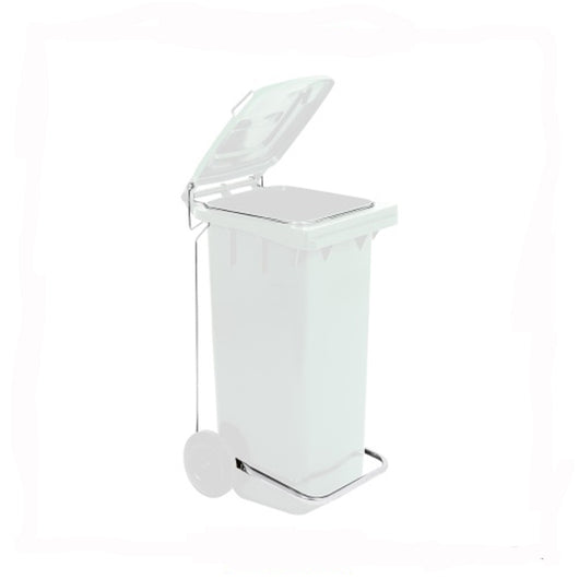 BIDONE RACCOLTA DIFFERENZIATA CARRELLATO 120LT + PEDALE + ANELLO + ASTE BIANCO MOBIL PLASTIC