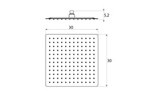 Soffione doccia quadrato 30 x 30 in acciaio cromato anticalcare