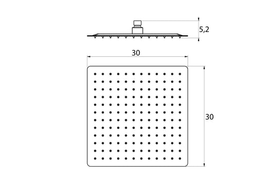 Soffione doccia quadrato 30 x 30 in acciaio cromato anticalcare