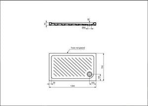 Piatto doccia in ceramica antiscivolo alto 7 cm Gemma 2 Ceramica Dolomite - Misura: 70 x 90 x h7 cm