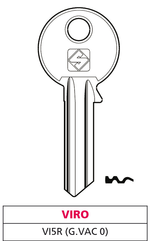 Silca chiave asc vi5r (g. vac 0) viro (20 pezzi) - Silca