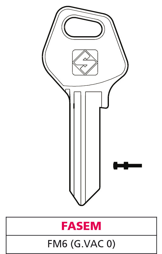 Silca chiave ottone fm6 (g. vac 0) fasem (20 pezzi) - Silca