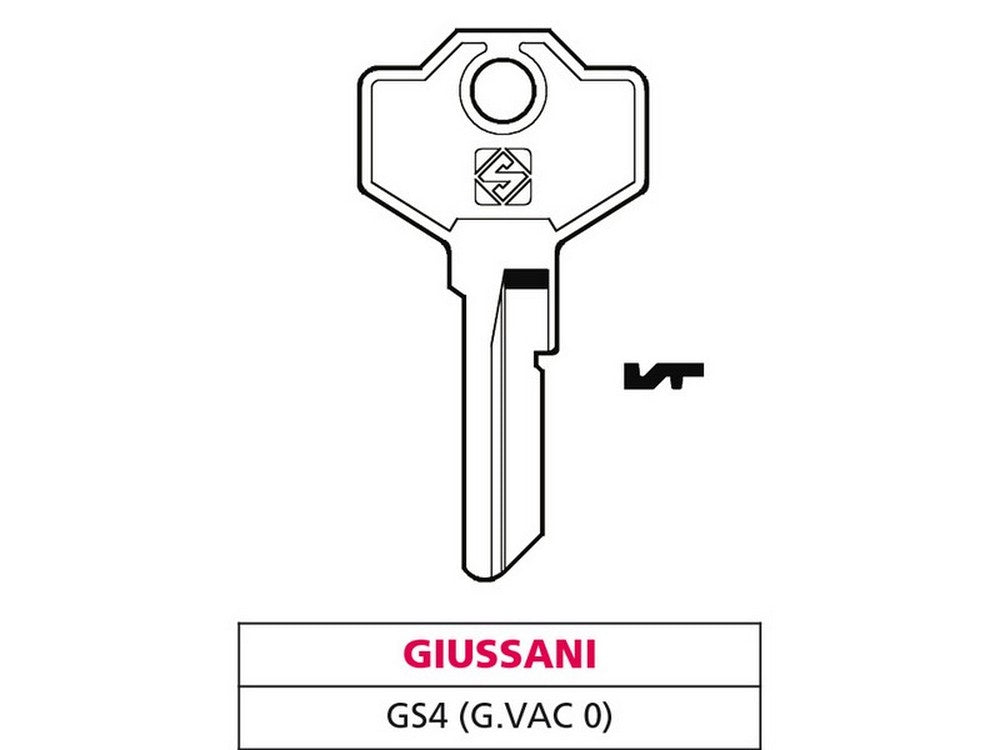 20pz chiave ottone gs4 (g. vac 0) giussani vit47609