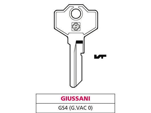 20pz chiave ottone gs4 (g. vac 0) giussani vit47609