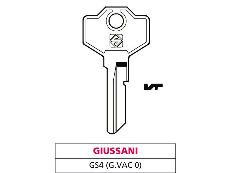 20pz chiave ottone gs4 (g. vac 0) giussani vit47609