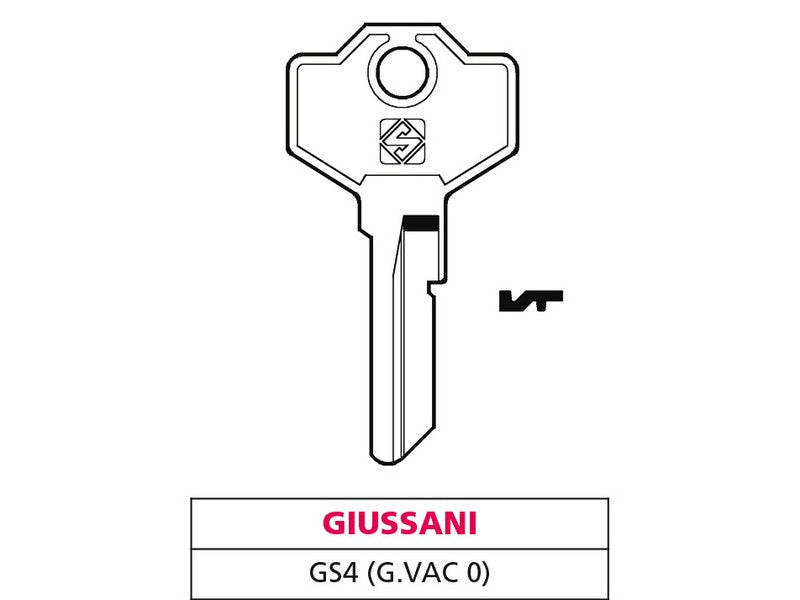 Silca chiave ottone gs4 (g. vac 0) giussani (20 pezzi) - Silca