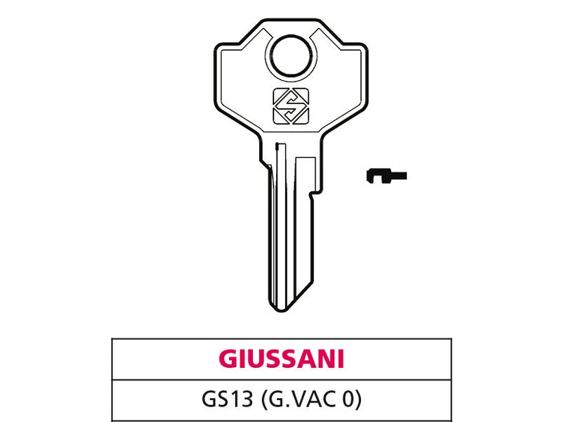 Silca chiave ottone gs13 (g. vac 0) giussani (20 pezzi) - Silca