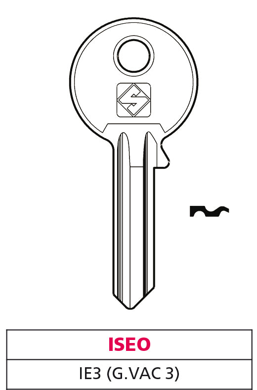 Silca chiave ottone ie3 (g. vac 3) iseo (20 pezzi) - Silca