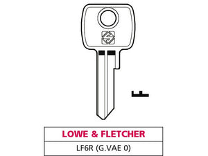 10pz chiave ottone lf6r (g. vae 0) lowe & fletcher vit47610