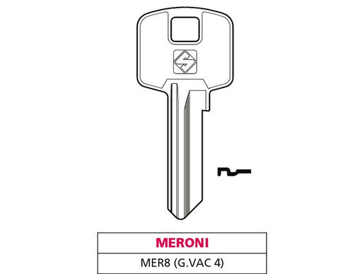 20pz chiave ottone mer8 (g. vac 4) meroni vit47556