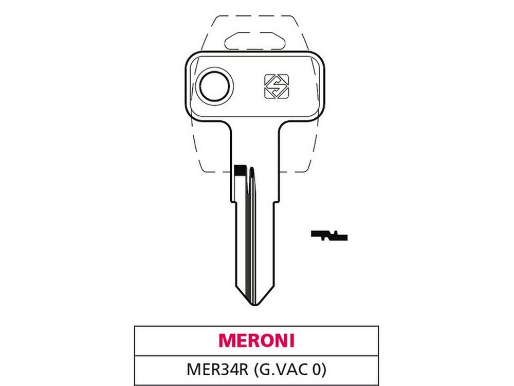 10pz chiave ottone mer34r (g. vac 0) meroni vit47606