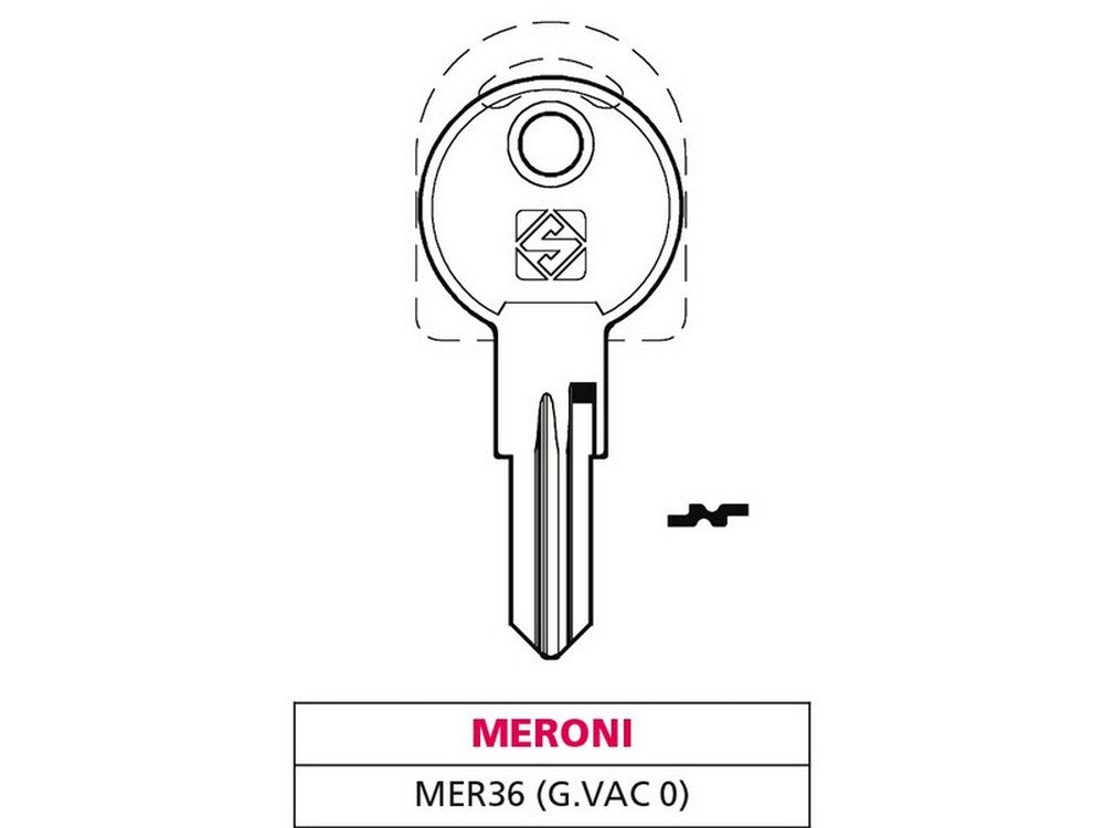 20pz chiave ottone mer36 (g. vac 0) meroni vit47587