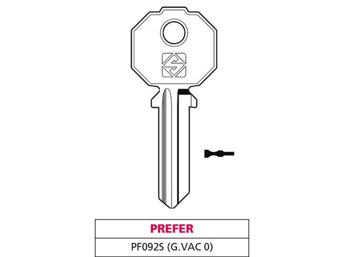 Silca chiave ottone pf092s (g. vac 0) prefer (20 pezzi) - Silca